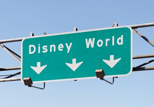 Interstate exit sign for Disney World